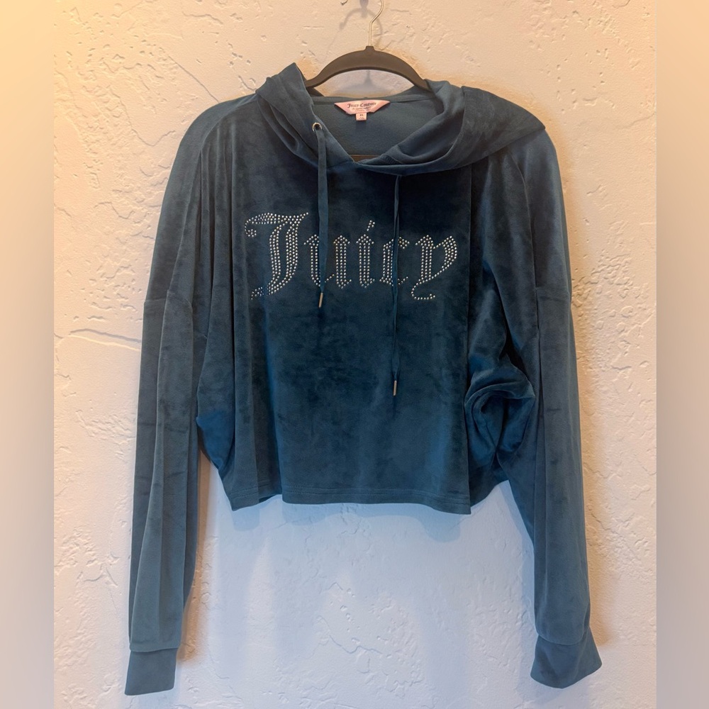 Juicy Couture Teal Velour Hoodie